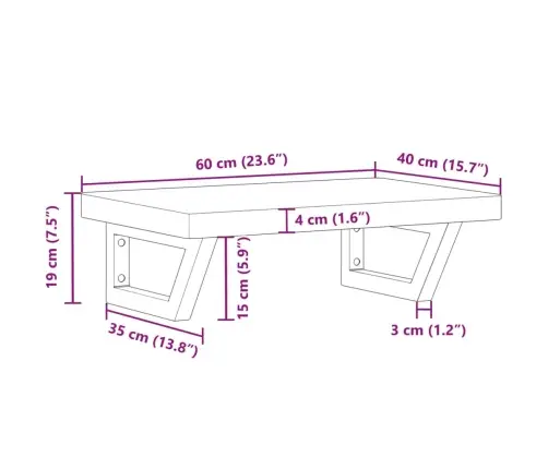 Izlietnes Plaukts, Stiprināms Pie Sienas, Tērauds, Dižskābardis Vidaxl