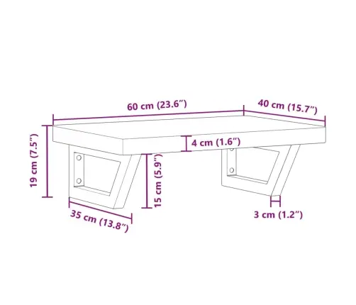 Izlietnes Plaukts, Stiprināms Pie Sienas, Tērauds, Dižskābardis Vidaxl