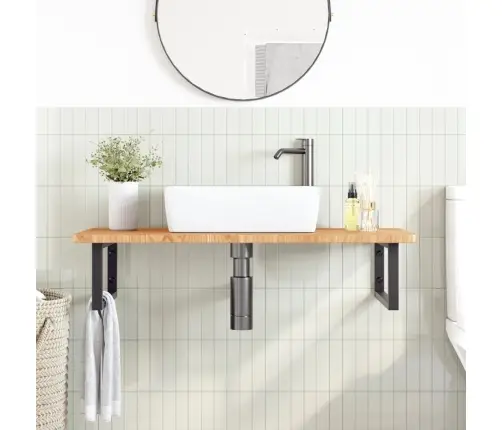 Izlietnes Plaukts, Stiprināms Pie Sienas, Tērauds, Ozola Koks Vidaxl