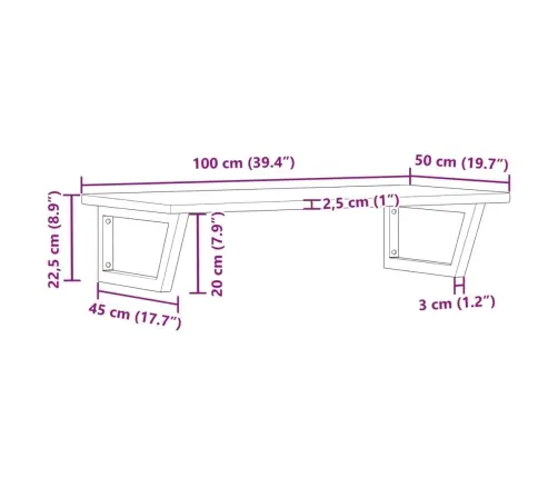 Izlietnes Plaukts, Stiprināms Pie Sienas, Tērauds, Ozola Koks Vidaxl
