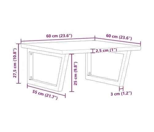 Izlietnes Plaukts, Stiprināms Pie Sienas, Tērauds, Ozola Koks Vidaxl