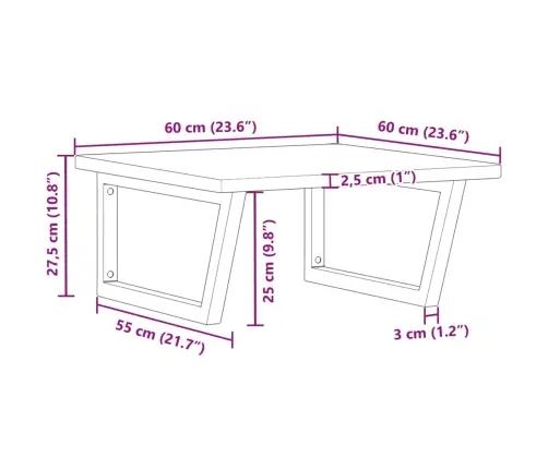 Izlietnes Plaukts, Stiprināms Pie Sienas, Tērauds, Ozola Koks Vidaxl