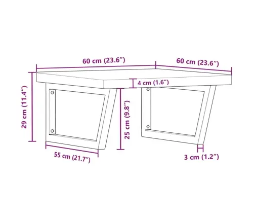 Izlietnes Plaukts, Stiprināms Pie Sienas, Tērauds, Ozola Koks Vidaxl
