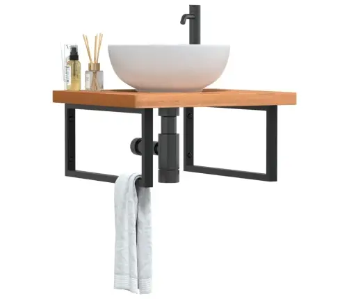 Lentyna Praustuvui, Plienas Ir Bukmedžio Medienos Masyvas Lentyna Praustuvui, Plienas Ir Bukmedžio Medienos Masyvas