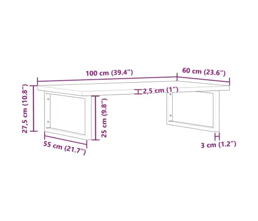 Izlietnes Plaukts, Stiprināms Pie Sienas, Tērauds, Dižskābardis Vidaxl