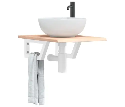 Izlietnes Plaukts, Stiprināms Pie Sienas, Tērauds, Ozola Koks Vidaxl