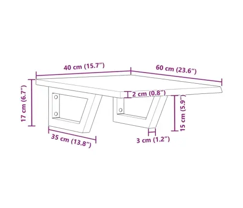 Izlietnes Plaukts, Stiprināms Pie Sienas, Tērauds, Ozola Koks Vidaxl