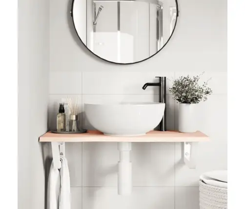 Izlietnes Plaukts, Stiprināms Pie Sienas, Tērauds, Ozola Koks Vidaxl