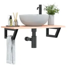 Izlietnes Plaukts, Stiprināms Pie Sienas, Tērauds, Ozola Koks Vidaxl