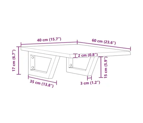 Izlietnes Plaukts, Stiprināms Pie Sienas, Tērauds, Ozola Koks Vidaxl