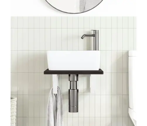 Izlietnes Plaukts, Stiprināms Pie Sienas, Tērauds, Ozola Koks Vidaxl