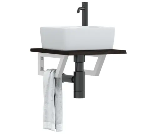 Izlietnes Plaukts, Stiprināms Pie Sienas, Tērauds, Ozola Koks Vidaxl