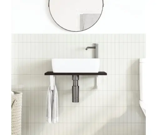 Izlietnes Plaukts, Stiprināms Pie Sienas, Tērauds, Ozola Koks Vidaxl