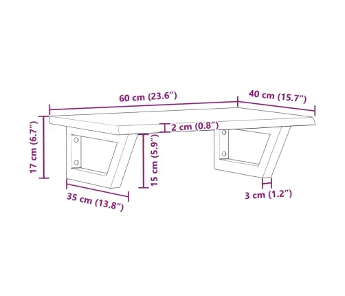 Izlietnes Plaukts, Stiprināms Pie Sienas, Tērauds, Ozola Koks Vidaxl