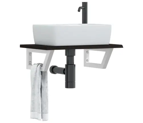 Izlietnes Plaukts, Stiprināms Pie Sienas, Tērauds, Ozola Koks Vidaxl