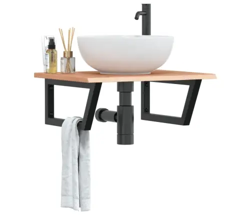 Izlietnes Plaukts, Stiprināms Pie Sienas, Tērauds, Ozola Koks Vidaxl