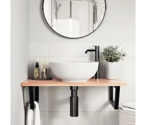 Izlietnes Plaukts, Stiprināms Pie Sienas, Tērauds, Ozola Koks Vidaxl