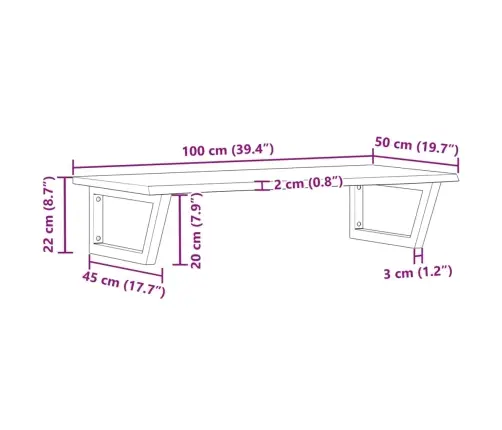 Izlietnes Plaukts, Stiprināms Pie Sienas, Tērauds, Ozola Koks Vidaxl