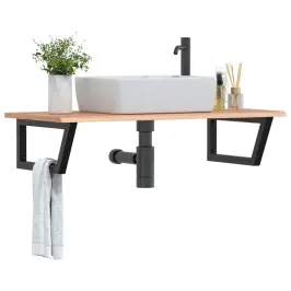 Izlietnes Plaukts, Stiprināms Pie Sienas, Tērauds, Ozola Koks Vidaxl