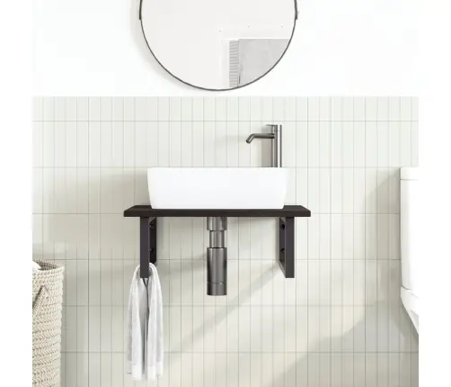 Izlietnes Plaukts, Stiprināms Pie Sienas, Tērauds, Ozola Koks Vidaxl