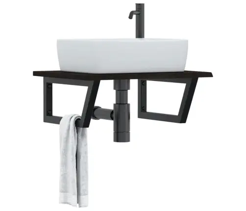 Izlietnes Plaukts, Stiprināms Pie Sienas, Tērauds, Ozola Koks Vidaxl