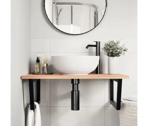 Izlietnes Plaukts, Stiprināms Pie Sienas, Tērauds, Ozola Koks Vidaxl