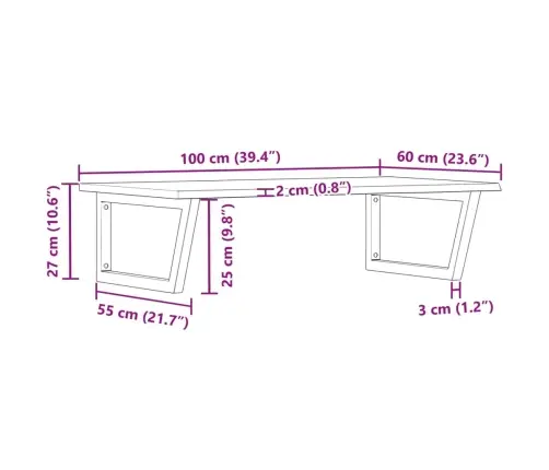 Izlietnes Plaukts, Stiprināms Pie Sienas, Tērauds, Ozola Koks Vidaxl