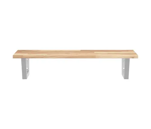 Izlietnes Plaukts, Stiprināms Pie Sienas, Tērauds, Akācija Vidaxl