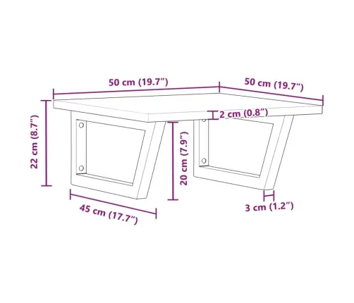 Izlietnes Plaukts, Stiprināms Pie Sienas, Tērauds, Akācija Vidaxl
