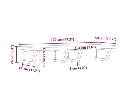 Izlietnes Plaukts, Stiprināms Pie Sienas, Tērauds, Akācija Vidaxl