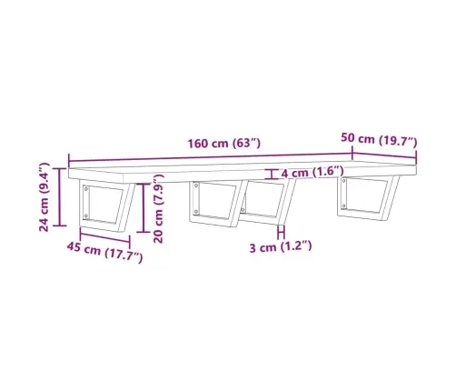 Seinale Kinnitatav Valamuriiul, Teras Ja Akaatsiapuit