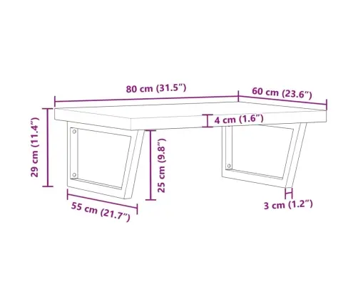 Izlietnes Plaukts, Stiprināms Pie Sienas, Tērauds, Akācija Vidaxl