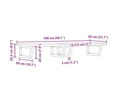 Izlietnes Plaukts, Stiprināms Pie Sienas, Tērauds, Dižskābardis Vidaxl
