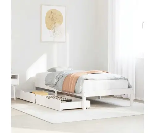 Voodiraam Ilma Madratsita, Valge, 90 X 200 cm Männipuit