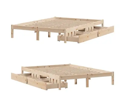 Lovos Rėmas Be Čiužinio, 140X200cm Pušies Medienos Masyvas