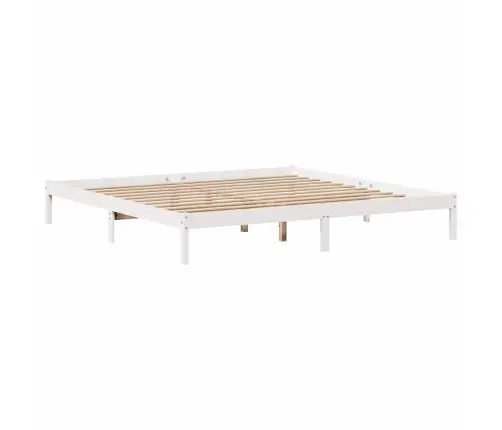 Gulta Bez Matrača, Balts, 180X200 Cm, Priedes Masīvkoks Vidaxl