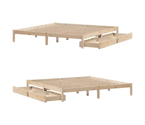 Voodiraam Ilma Madratsita, 200 X 200 cm Männipuit