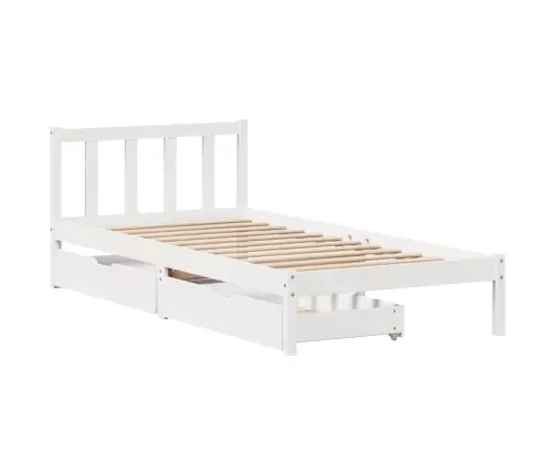 Voodiraam Ilma Madratsita, Valge, 75 X 190 cm Männipuit