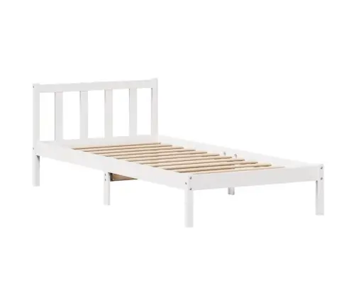 Gulta Bez Matrača, Balts, 90X190 Cm, Priedes Masīvkoks Vidaxl