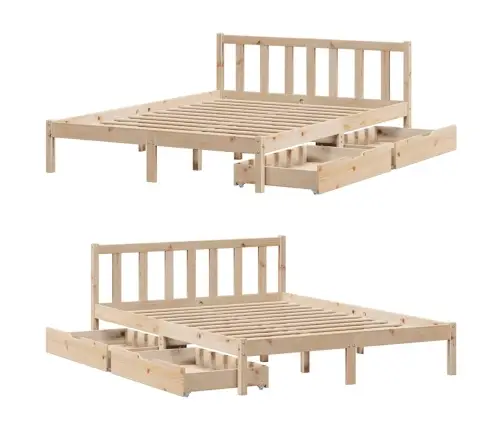 Lovos Rėmas Be Čiužinio, 135X190cm Pušies Medienos Masyvas
