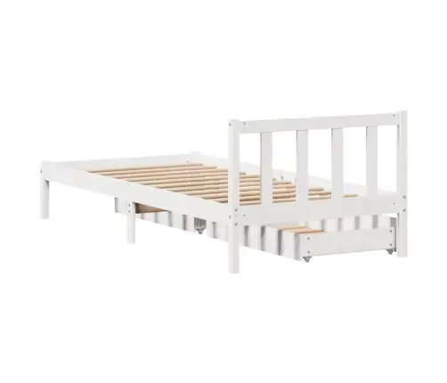 Gulta Bez Matrača, Balts, 90X200 Cm, Priedes Masīvkoks Vidaxl