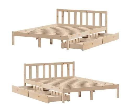 Gulta Bez Matrača, 160X200 Cm, Priedes Masīvkoks Vidaxl