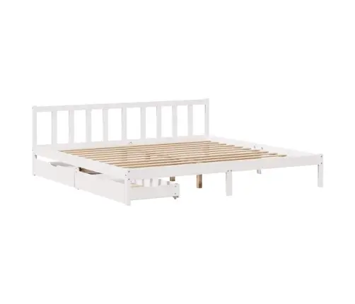 Lovos Rėmas Be Čiužinio, Baltas, 180X200cm Pušies Masyvas