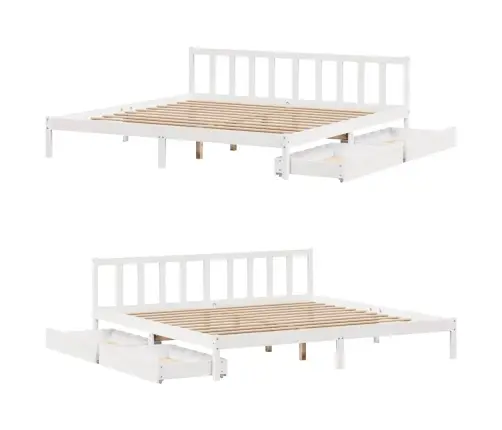 Lovos Rėmas Be Čiužinio, Baltas, 180X200cm Pušies Masyvas
