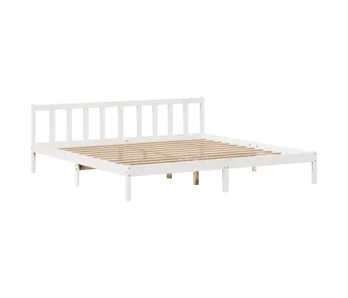 Gulta Bez Matrača, Balts, 200X200 Cm, Priedes Masīvkoks Vidaxl