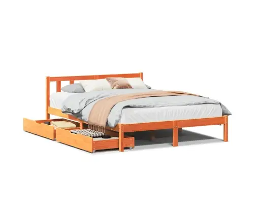 Lovos Rėmas Be Čiužinio, Vaško Ruda, 140X190cm Pušis