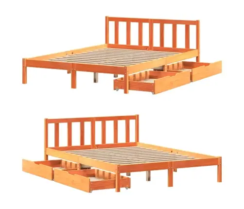 Lovos Rėmas Be Čiužinio, Vaško Ruda, 140X190cm Pušis