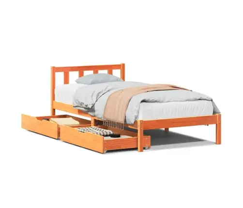 Voodi Ilma Madratsita, Vahapruun, 100 X 200 cm Männipuit