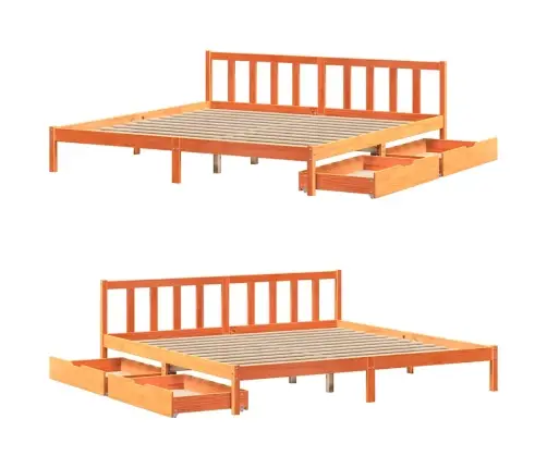 Voodiraam Ilma Madratsita, Vahapruun, 200 X 200 cm Männipuit