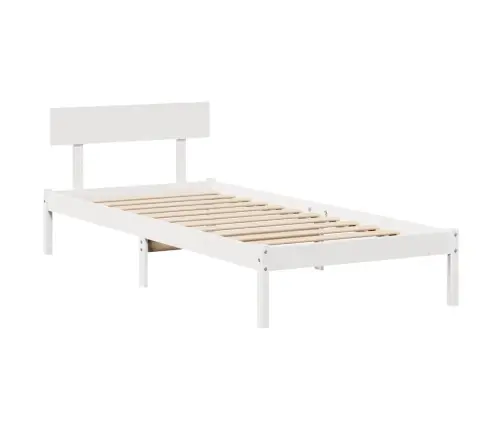 Gulta Bez Matrača, Balts, 75X190 Cm, Priedes Masīvkoks Vidaxl